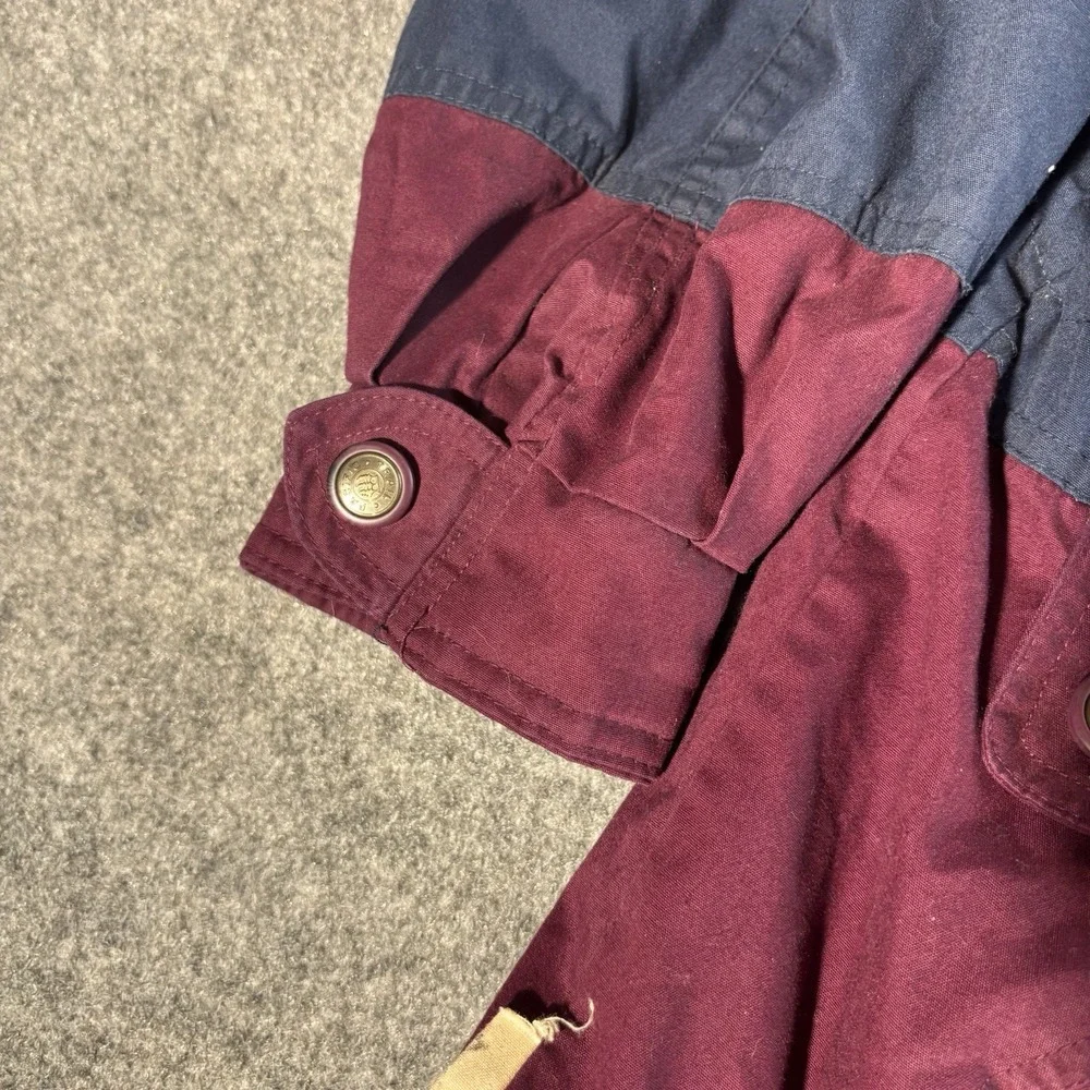 Vintage Pacific Trail Jacket Mens Xl Burgundy Navy Colorblock‎ Fleece Line 90's